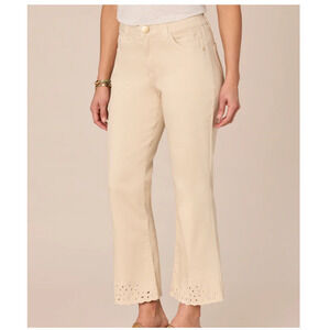 Democracy "Ab" Solution High Rise Cropped Embroidered Itty Bitty Flare Jean 24W